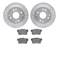 Dynamic Friction Co 7502-58006, Rotors-Drilled and Slotted-Silver with 5000 Advanced Brake Pads, Zinc Coated 7502-58006